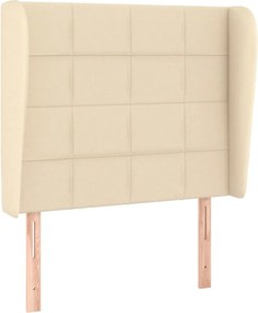 vidaXL Tăblie de pat cu aripioare, crem, 103x23x118/128 cm, textil