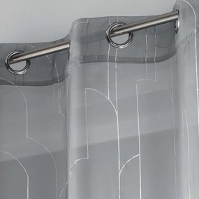 Perdea aerisită, modernă, gri deschis, cu motiv argintiu 140 x 240 cm
