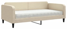 3196807 vidaXL Pat de zi cu saltea, crem, 100x200 cm, textil