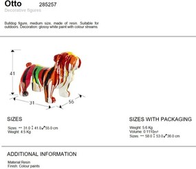 Figurina decorativa buldog pentru interior sau exterior Otto medium