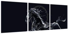 Tablou - Cal și apă (cu ceas) (90x30 cm)