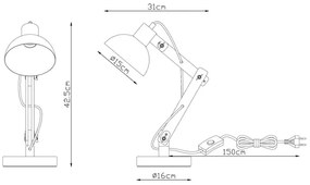 Brilagi - Lampă de masă FOCUS 1xE27/40W/230V, neagră