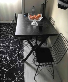 Set Masa Bucatarie cu 4 Scaune , negru,120x80x75 cm, 30050SET