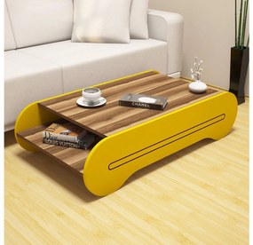 Masă de cafea Clement (Nuc + Galben). 1089043