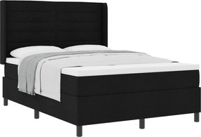 vidaXL Pat cu arcuri cu saltea Negru 200 x 160 cm țesătură