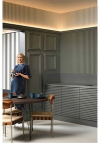 Panou riflaj decorativ 3D din polimer rigid, model Steps - 12x2.1x250 cm