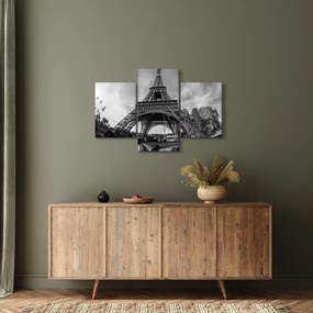Tablou - Turnul Eiffel, alb-negru (90x60 cm)