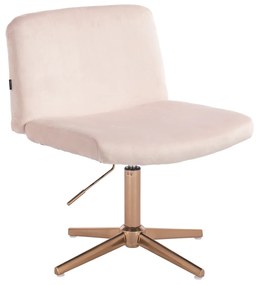 HR150CROSS Scaun Roz Pudra din Catifea cu Bază Aurie