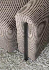 Canapea maro deschis extensibilă/cu spațiu de depozitare cu tapițerie din catifea reiată 244 cm Arcadova – ELTAP