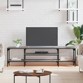 vidaXL Comodă TV, sonoma gri, 161x35x45 cm, lemn prelucrat &amp; fier