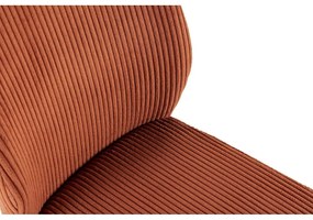 Scaune de dining portocalii 2 buc. din catifea reiată Anibal – Marckeric