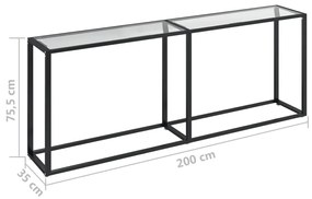 Masa consola, transparent, 200x35x75,5 cm, sticla securizata 1, Transparent, 200 x 35 x 75.5 cm