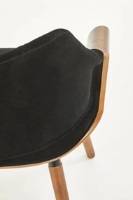 Scaun K396 material catifea negru nuc