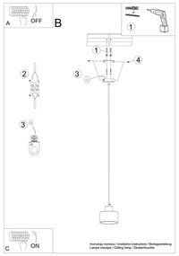 Lustră neagră ø 12 cm Alastro – Nice Lamps