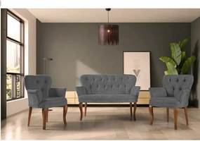 Set canapea 2 locuri cu 2 fotolii, Cafe Homs gri