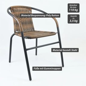 Scaun bistro de grădină, stivuibil, maro