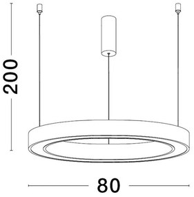 Lustra LED suspendata design circular STING White 80cm