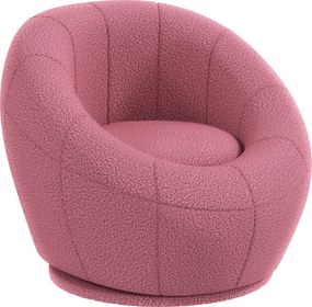 HOMCOM Fotoliu Modern Rotund pentru Copii, Fotoliu de Pluș cu Căptușeală Groasă, 60x56x48 cm, Roz | Aosom Romania