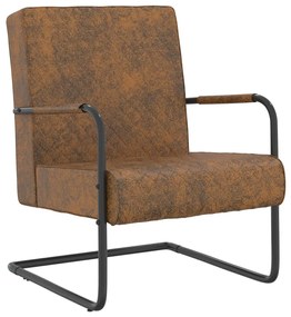 vidaXL Scaun tip consolă, maro, material textil