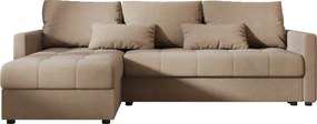 Coltar extensibil VENORIA, bej, colt reversibil, 220x143 cm + 2 perne GRATUIT