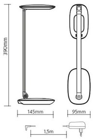 Lampă LED de masă dimabilă cu USB MOANA LED/6W/230V roz