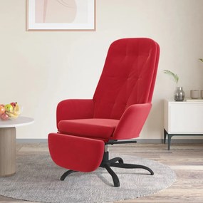 3097646 vidaXL Scaun de relaxare cu taburet, roșu vin, catifea