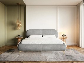 Pat matrimonial 180 cm Octave 180B (cu somieră) (gri + auriu). 1099936