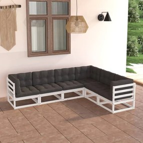 3076785 vidaXL Set mobilier de grădină cu perne, 6 piese, lemn masiv de pin