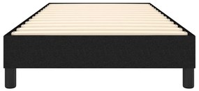 Cadru de pat box spring, negru, 90x190 cm, textil Negru, 25 cm, 90 x 190 cm