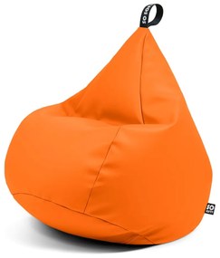 Fotoliu bean bag portocaliu cu tapițerie din imitație de piele Drop L – So Soft?