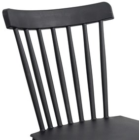 Scaun terasă negru HRC 595 din plastic și picioare din lemn