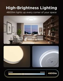 Govee - Plafonieră LED RGBICWW reglabilă, 55W, 230V, Ø 46 cm, Matter, Wi-Fi