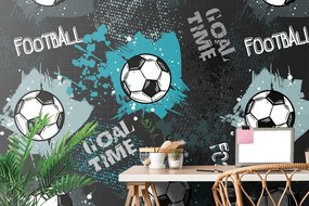 Tapet minge de fotbal în turcoaz