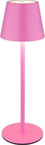 Globo 58488P-LED Lampă de masă VANNIE, reglabilă, cu control tactil, reîncărcabilă, pentru exterior, 3W/5V IP54 1800mAh roz