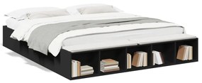 3280539 vidaXL Cadru de pat, negru, 200x200 cm, lemn prelucrat