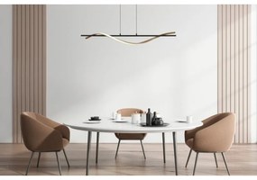 Lustra LED aluminiu cu efect de lemn WATKINS