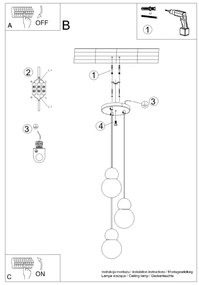 Lustră pe cablu Sollux SL.1391 PEKKA 3xG9/8W/230V alb