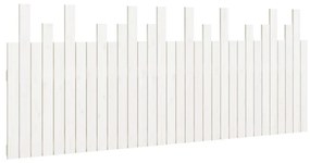 824779 vidaXL Tăblie de pat pentru perete, alb, 204x3x80 cm, lemn masiv pin