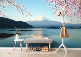 Fototapet autoadeziv vedere din lac la Fuji