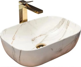 Lavoar pe blat Rea Belinda Aiax marmura alb 46 cm