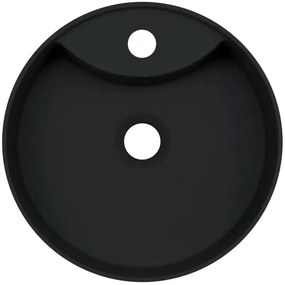 Deante CQS_NU4B - Lavoar SILIA pentru blat, cu orificiu, Ø 36 cm, granit/negru