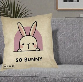 Perna Decorativa So Bunny Kawaii, 40x40 cm, Crem, Husa Detasabila, Perna Inclusa, BEKZ®