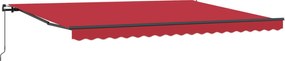 vidaXL Cortina Retractabilă Manual Roșu 450 × 300 cm Poliester și oțel