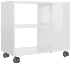 Masa laterala, alb extralucios, 70x35x55 cm, lemn compozit 1, Alb foarte lucios