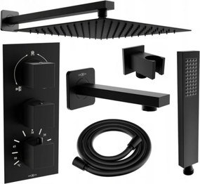 Mexen Cube DR02 set de duș și cadă încorporat cu duș în tavan 30 cm, negru - 77503DR0230-70