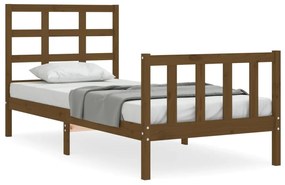 3192094 vidaXL Cadru de pat cu tăblie, maro miere, 100x200 cm, lemn masiv