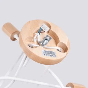 Lustră aplicată Sollux SL.1474 EMBER 3xE27/15W/230V alb/bej/fag