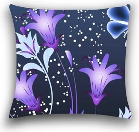 Husa pentru perna din microfibra VIOLET BUTTERFLY 45x45 cm, albastru inchis