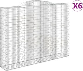 vidaXL Coșuri gabion arcuite, 6 buc, 300x50x220/240cm, fier galvanizat