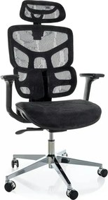 Scaun birou EQ-1, negru, plasă, 71x48x112 cm